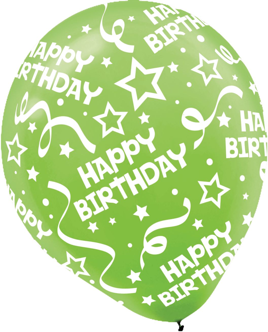 "Happy Birthday" Round Latex Balloons, Pink/Green/Blue/Yellow/Orange, Confetti, 12-in, 20-pk, for Birthday Party Front_Flat