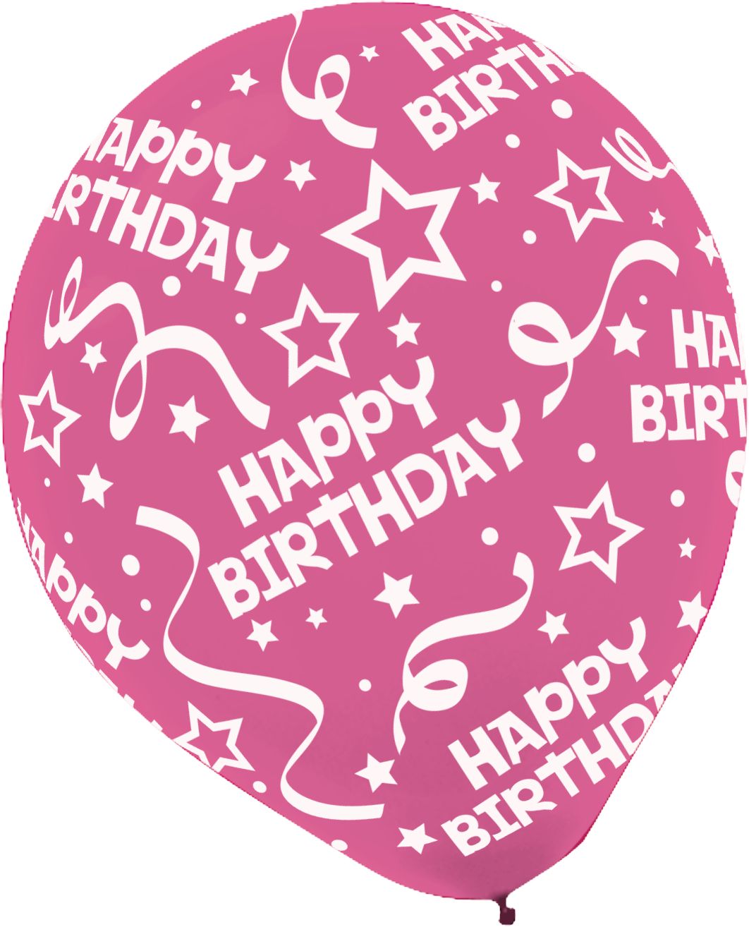 "Happy Birthday" Round Latex Balloons, Pink/Green/Blue/Yellow/Orange, Confetti, 12-in, 20-pk, for Birthday Party Front_Flat