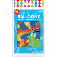 Ballons en latex à sculpter animal, multicolore, 11 po, paq. 25, pour fête d'anniversaire
