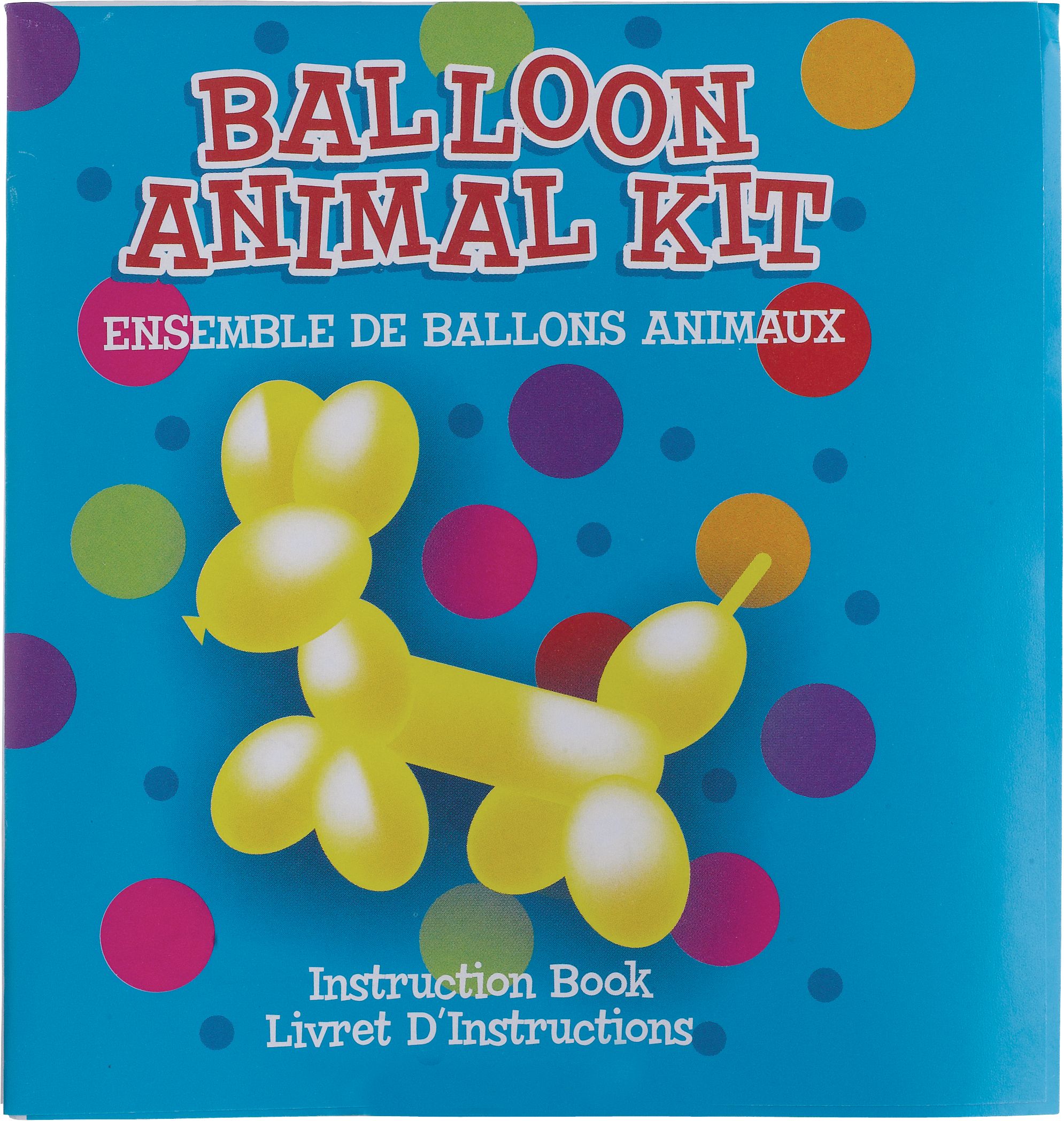 Latex Animal Tiwst & Shape Balloon Kit with Pump & Book, Multi-Coloured, 11-in, 40-pk, for Birthday Party Front_Flat