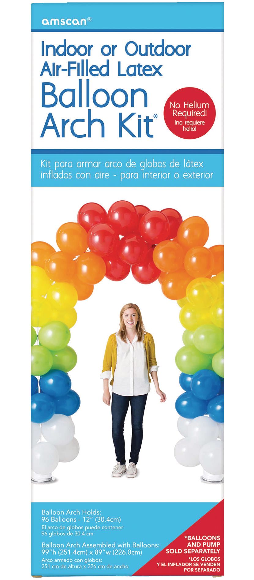 Balloon Arch Kit Stand, Clear, 8-ft, for Birthday/New Year's Eve/Graduation/Baby Shower/Wedding/Halloween Front_Flat