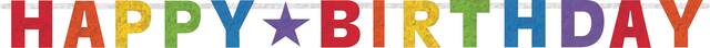 Prismatic Rainbow Happy Birthday Letter Banner Front_Flat