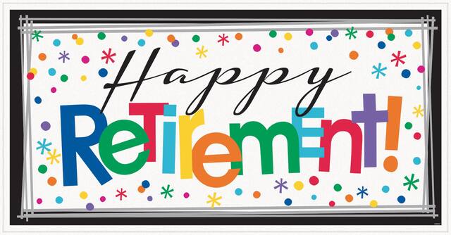 "Happy Retirement!" Hanging Garland Banner Decoration, Multi-Coloured, 65-in, for Retirement Party Front_Flat