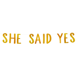 Mint to Be "Miss to Mrs She Said Yes" Hanging Garland Banner Decoration, Mint/Gold, Floral Greenery, 11-ft, 2-pk, for Wedding/Engagement/Bridal Shower Front_Flat