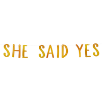 Mint to Be "Miss to Mrs She Said Yes" Hanging Garland Banner Decoration, Mint/Gold, Floral Greenery, 11-ft, 2-pk, for Wedding/Engagement/Bridal Shower