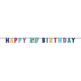 Here's to 50 Birthday Banner Front_Flat
