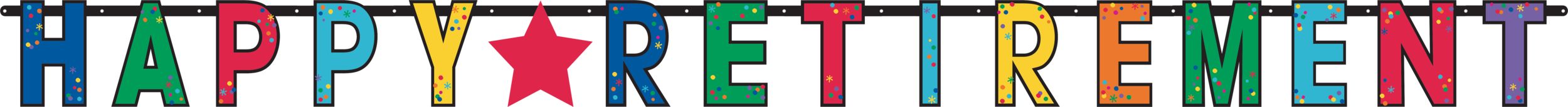 Banderole à fanions Célébration Bonne retraite Front_Flat