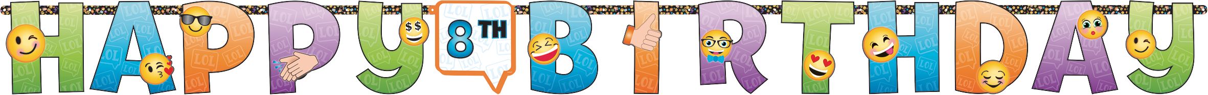 LOL Jumbo Add-An-Age Letter Birthday Party Banner Decoration, 10-ft Front_Flat
