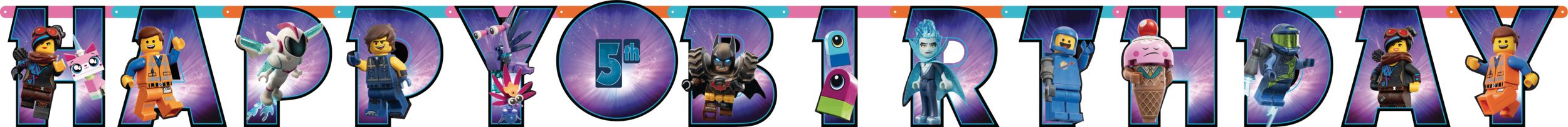 The LEGO Movie 2: The Second Part Birthday Party Banner Decoration Kit Front_Flat