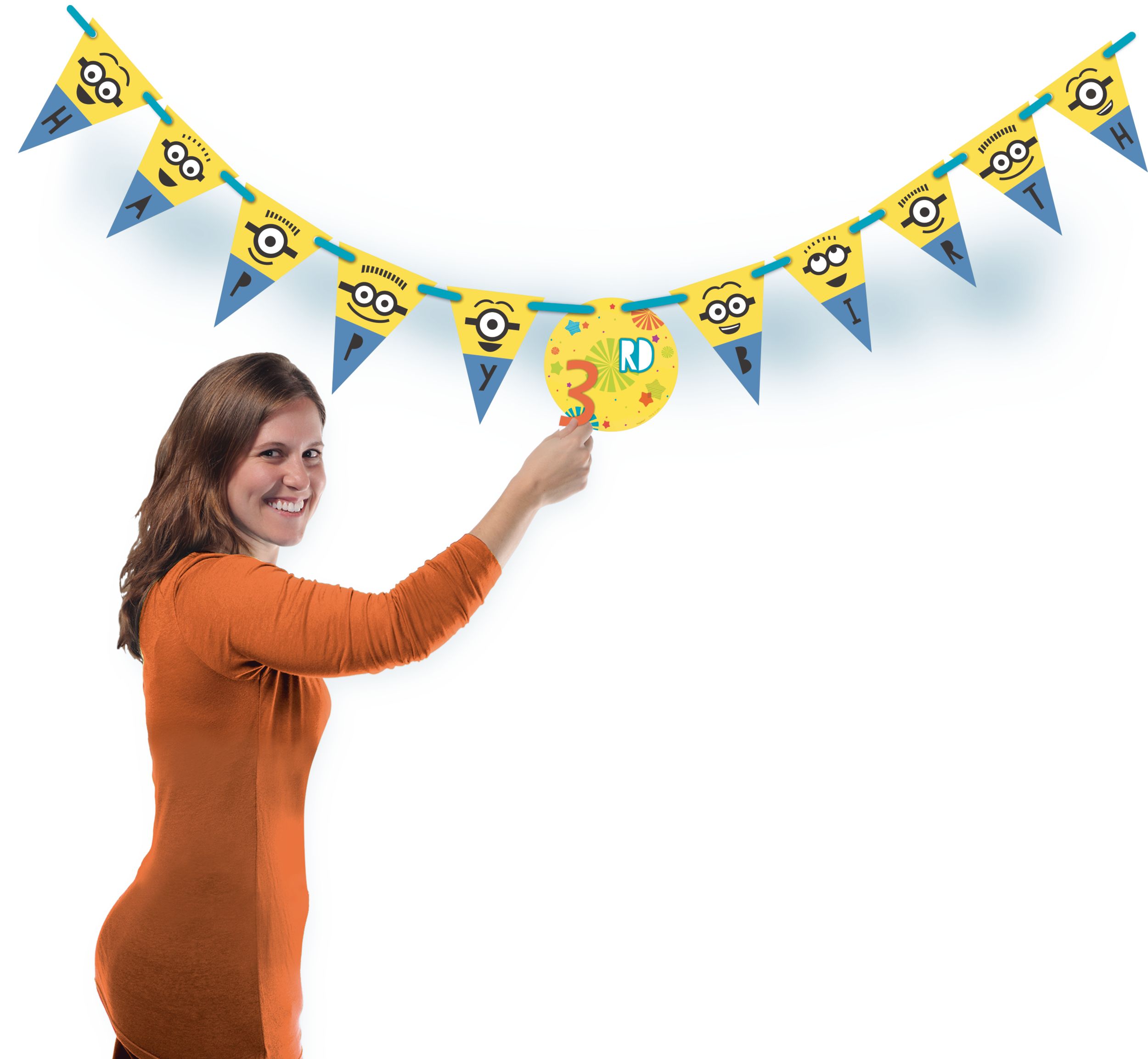 Despicable Me Minion Jumbo Add-An-Age Letter Birthday Banner, 10-ft Front_Flat
