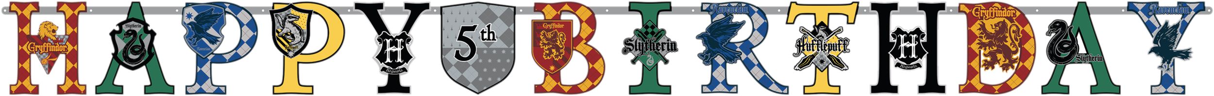 Trousse décorative avec bannière Happy Birthday de Harry Potter Front_Flat