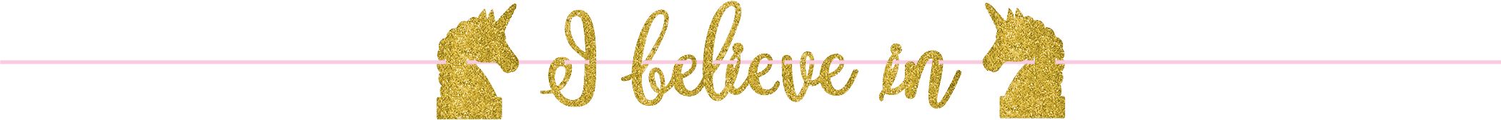 Magical Unicorn Letter Birthday Party Banner, Glitter Gold