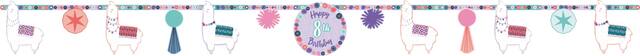 Banderoles pour fête d'anniversaire Lama amusant Front_Flat