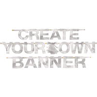 Créez votre propre banderole décorative pour anniversaire/mariage/fête prénatale, argent Front_Flat