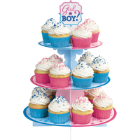 Girl or Boy Gender Reveal Cupcake Stand Front_Elevated