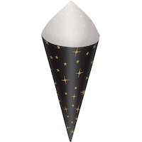 Cornets à collation d'anniversaire métallique, paq. 40 Front_Flat