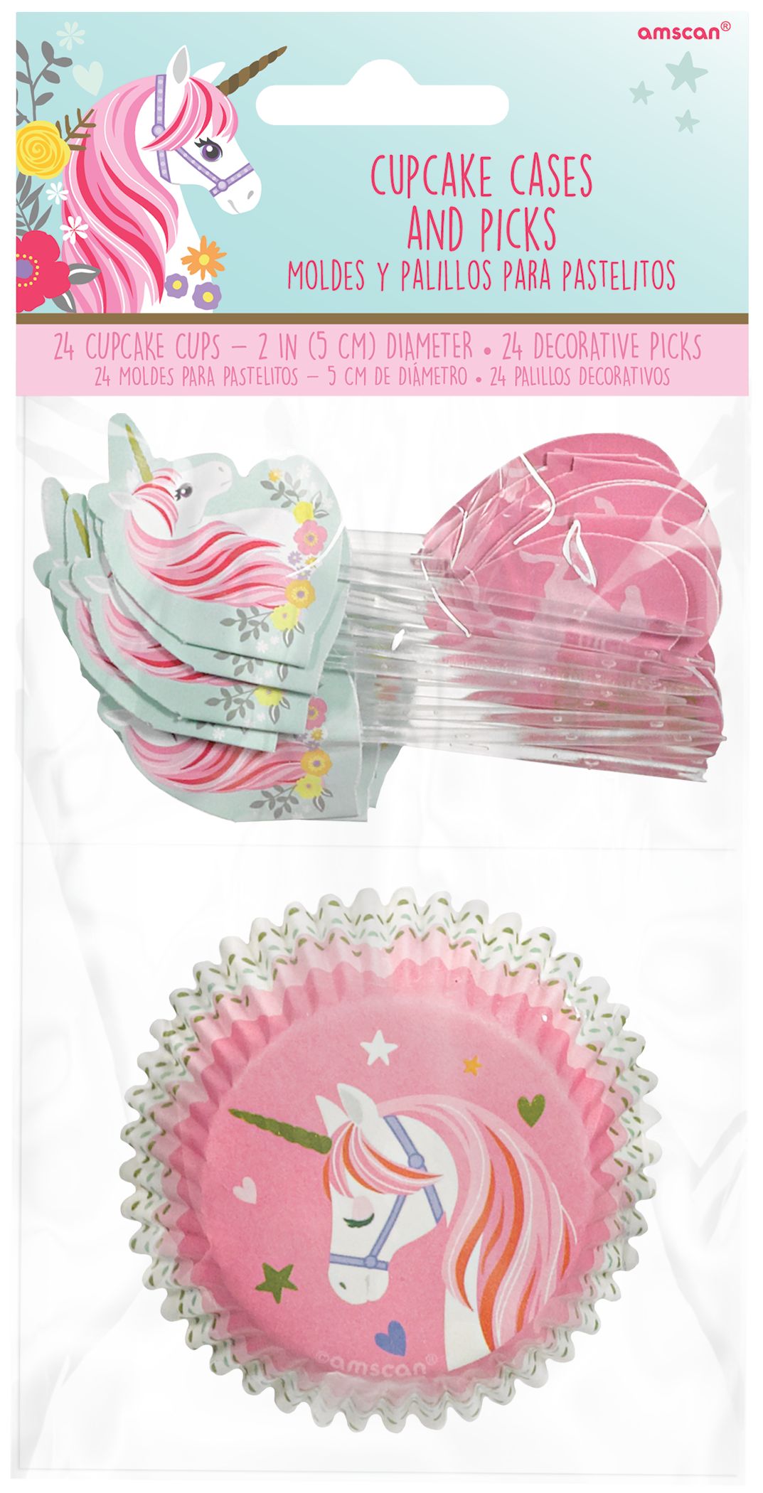 Magical Unicorn Cupcake Decorating Kit for 24 Front_Flat