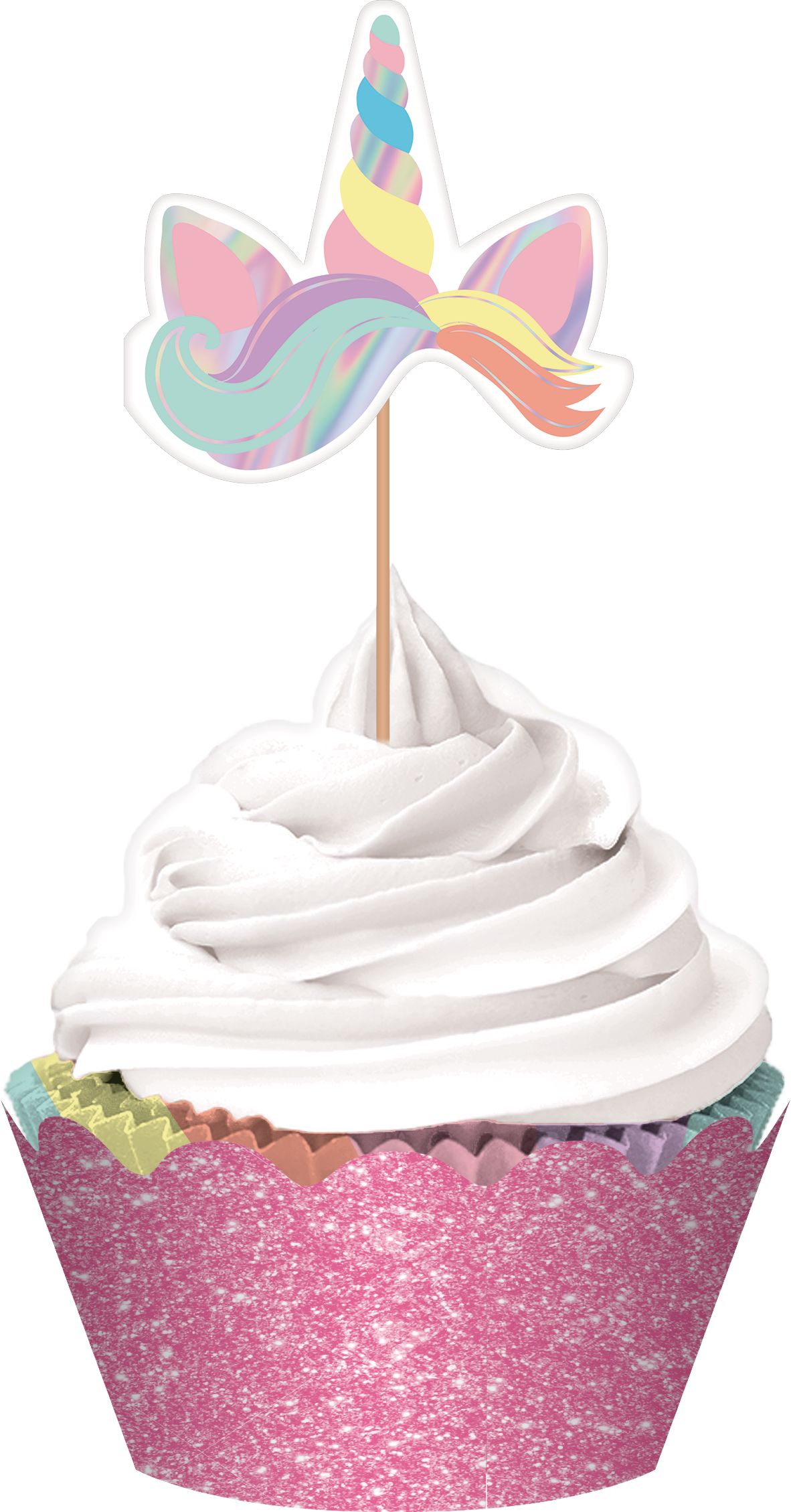 Magical Rainbow Birthday Party Cupcake Kit for 24 Front_Flat
