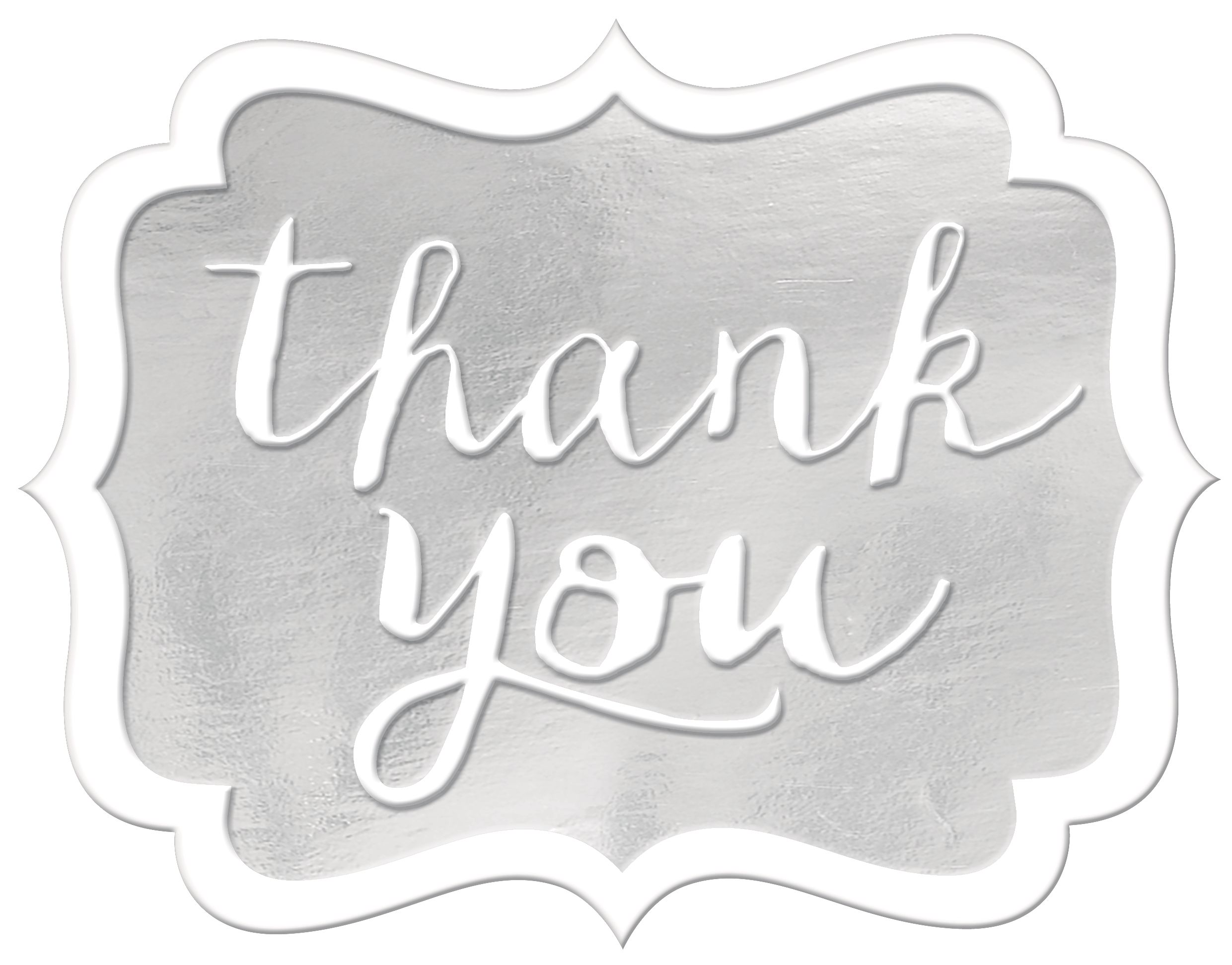 Silver Scroll Thank You Sticker Seals, 50-pk Front_Flat