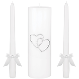 White Hearts Unity Candle Set, 3-pc Front_Flat