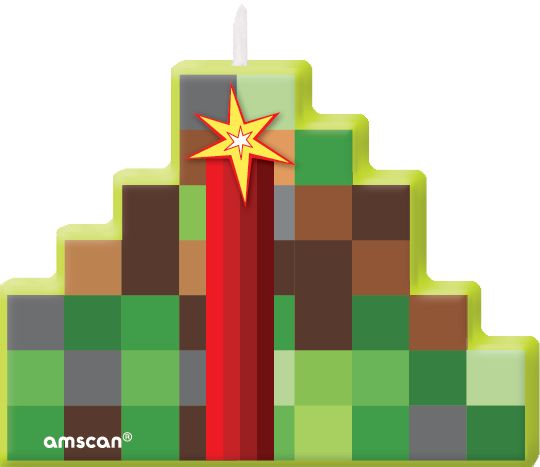 Pixelated Video Game Birthday Candles Set, 4-pc Front_Flat