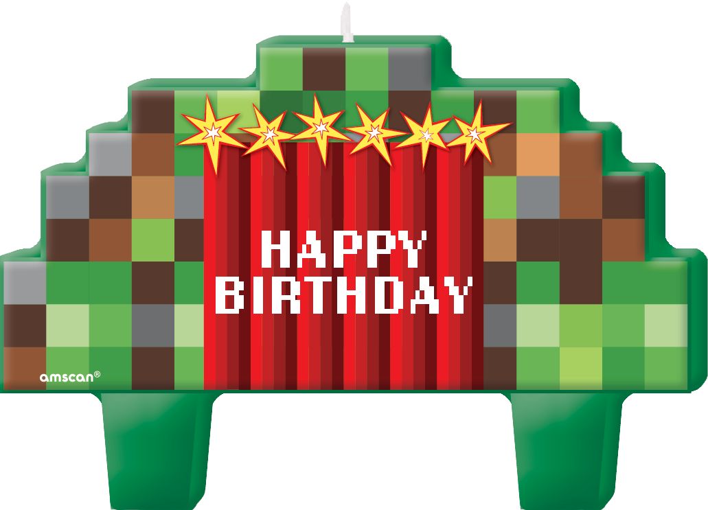 Pixelated Video Game Birthday Candles Set, 4-pc Front_Flat