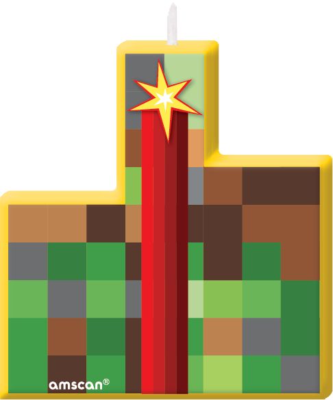 Pixelated Video Game Birthday Candles Set, 4-pc Front_Flat