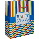Rainbow Chevron Birthday Gift Bag Front_Angled_Right