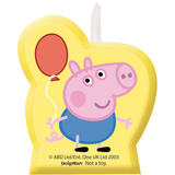 Nickelodeon Peppa Pig "Happy Birthday" Wax Candle Set, Blue/Yellow, 3-in, 4-pk, for Birthday Party Front_Flat