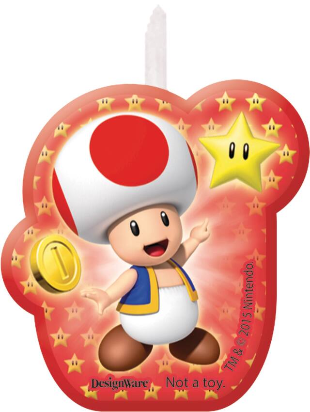 Nintendo Super Mario Bros "Happy Birthday" Luigi/Mario/Yoshi Wax Candle Set, Red/Green/Blue, 3.25-in, 4-pk, for Birthday Party Front_Flat