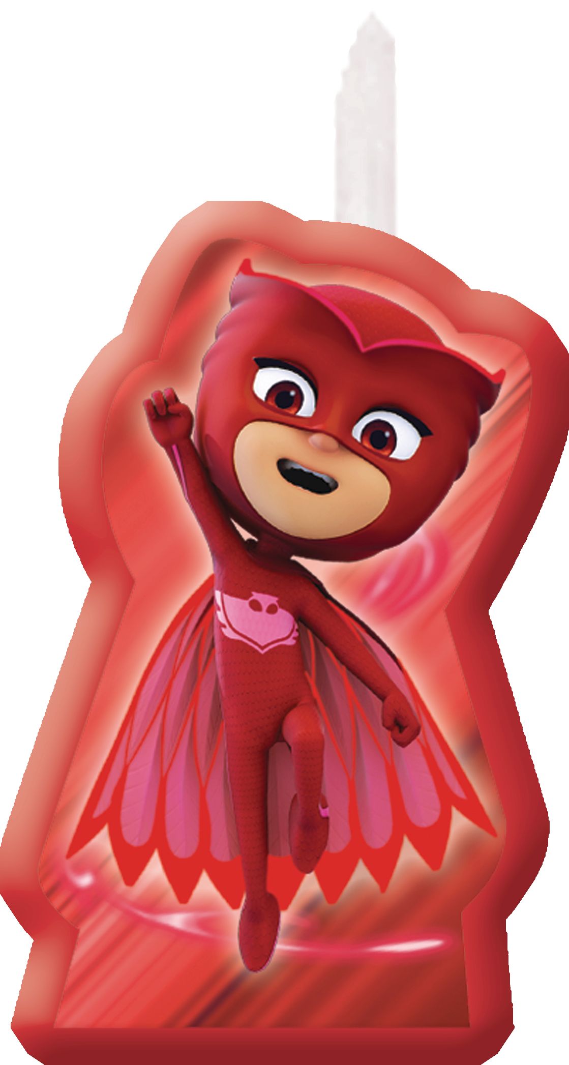 PJ Masks "Happy Birthday" Catboy/Owlette/Gekko Wax Candle Set, Blue/Red/Green, 3-in, 4-pk, for Birthday Party Front_Flat