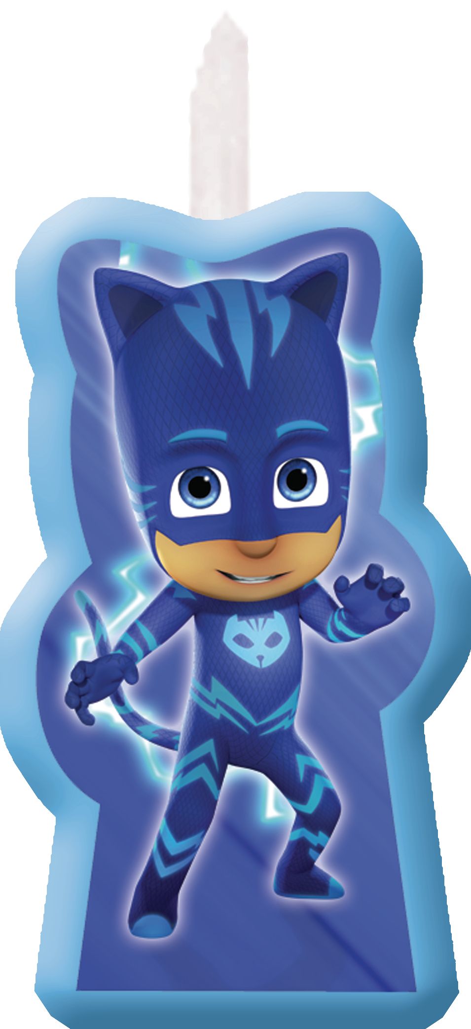 PJ Masks "Happy Birthday" Catboy/Owlette/Gekko Wax Candle Set, Blue/Red/Green, 3-in, 4-pk, for Birthday Party Front_Flat