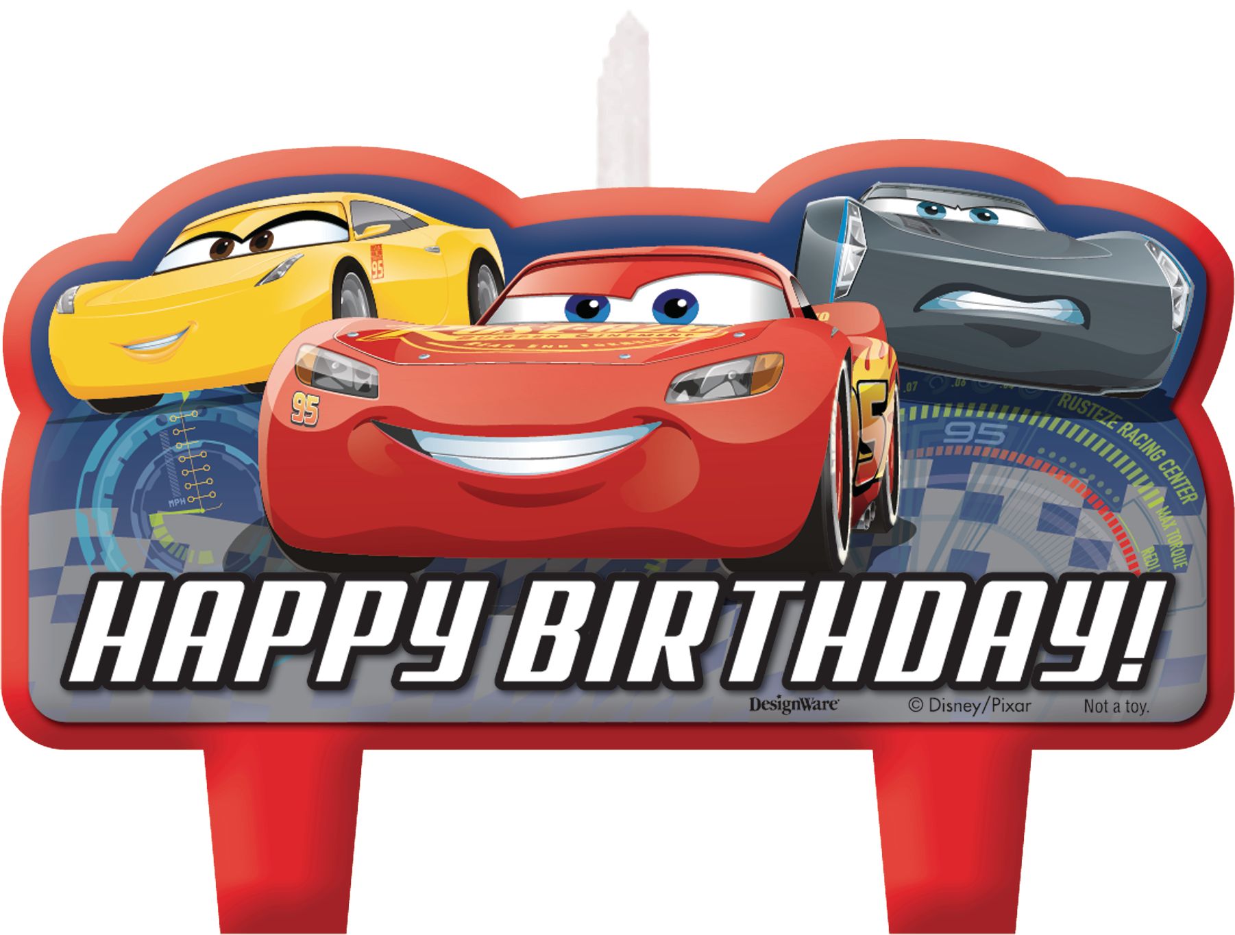 Disney Cars 3 Happy Birthday Candles Set, 4-pk Front_Flat
