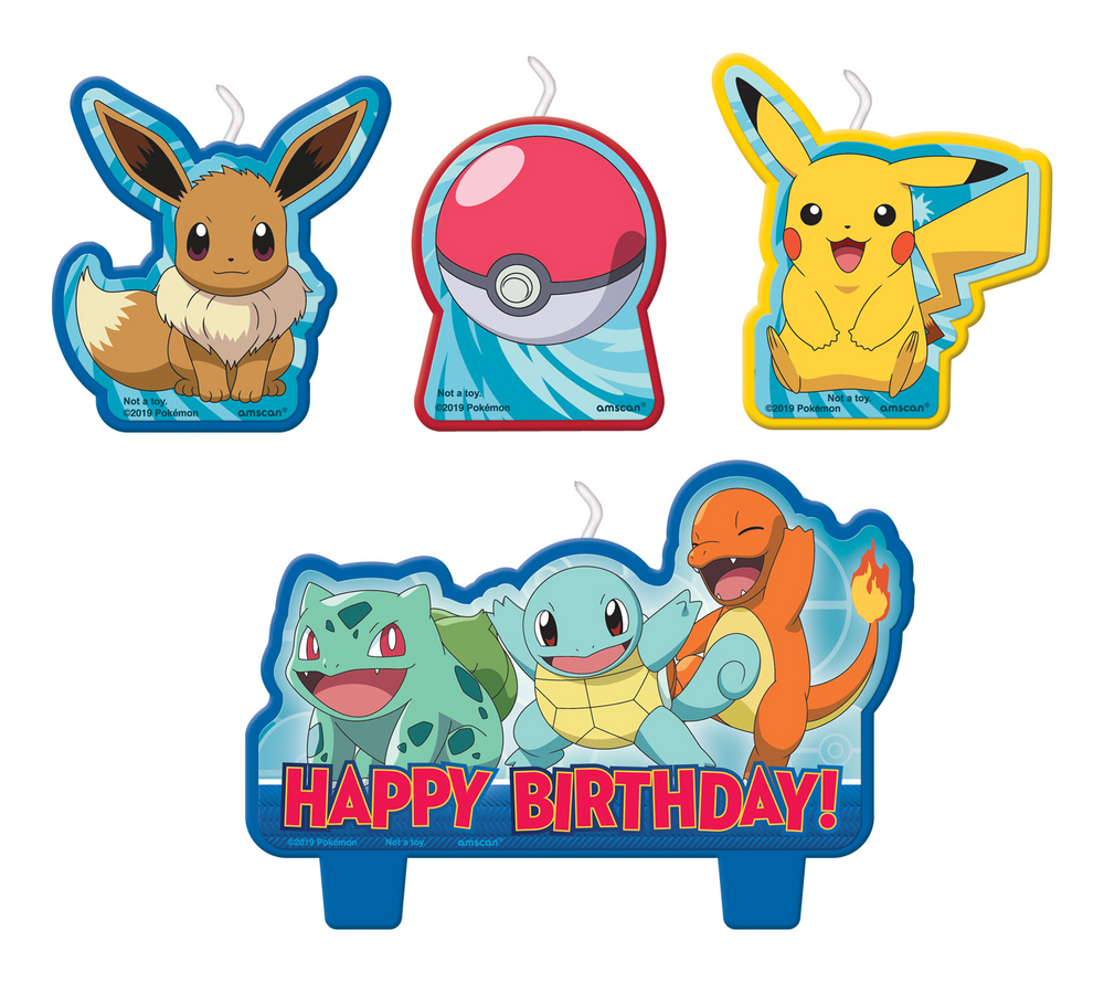 Bougies d'anniversaire Pokémon, paq. 4
