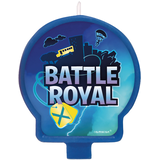 Battle Royal Wax Candle, Blue, 3-in, for Birthday Party Front_Flat
