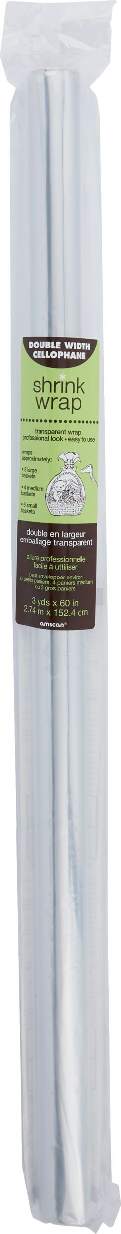 Cello Transparent Shrink Wrap, Clear, 9-ft, for Birthday/Baby Shower/Easter Front_Flat