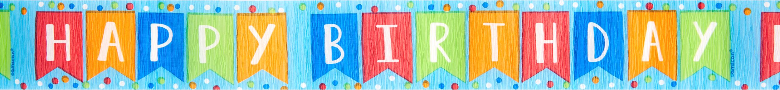 Serpentin Joyeux anniversaire, bleu Front_Flat