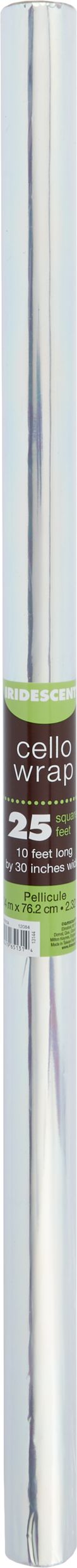 Cello Transparent Wrapping, Iridescent/White, 30-in, for Birthday/Baby Shower/Easter Front_Flat