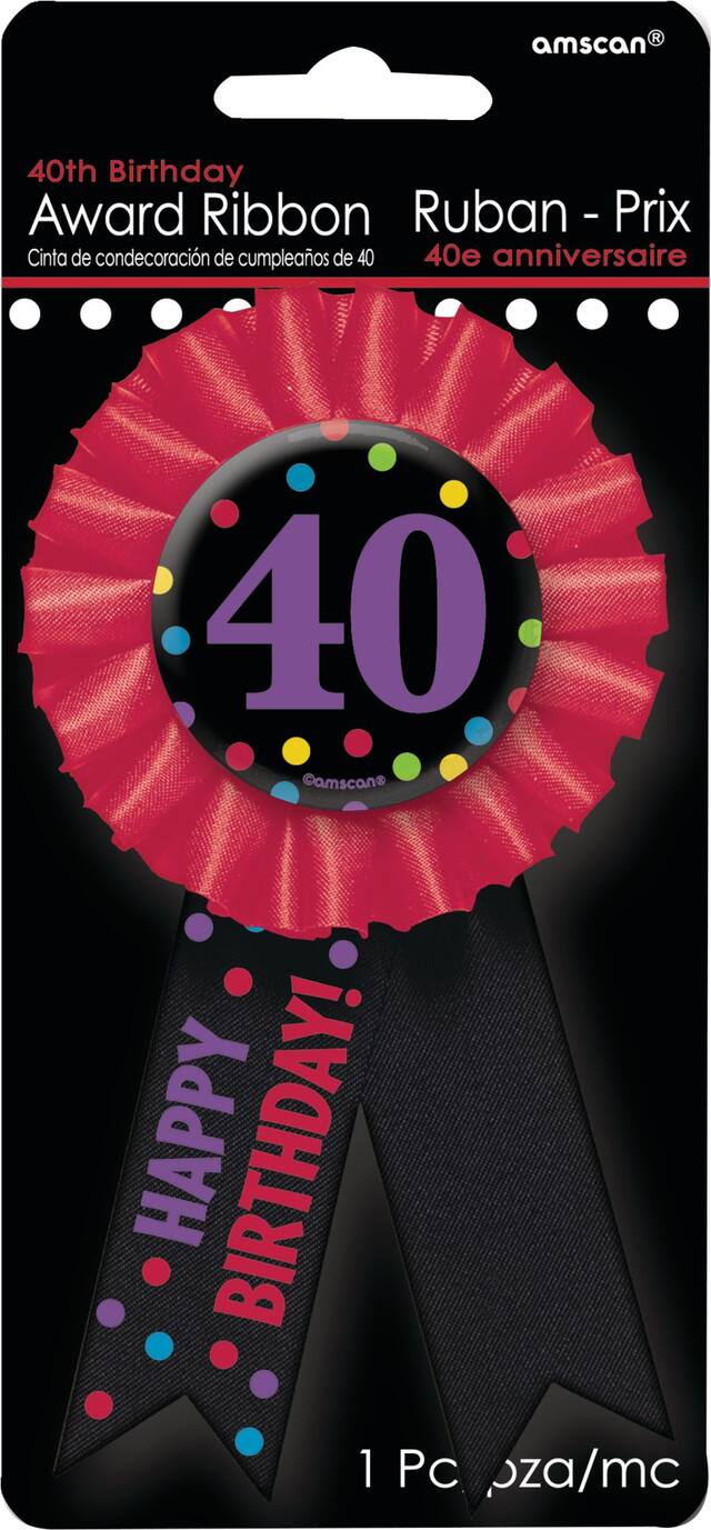 40th Birthday Award Ribbon Front_Flat