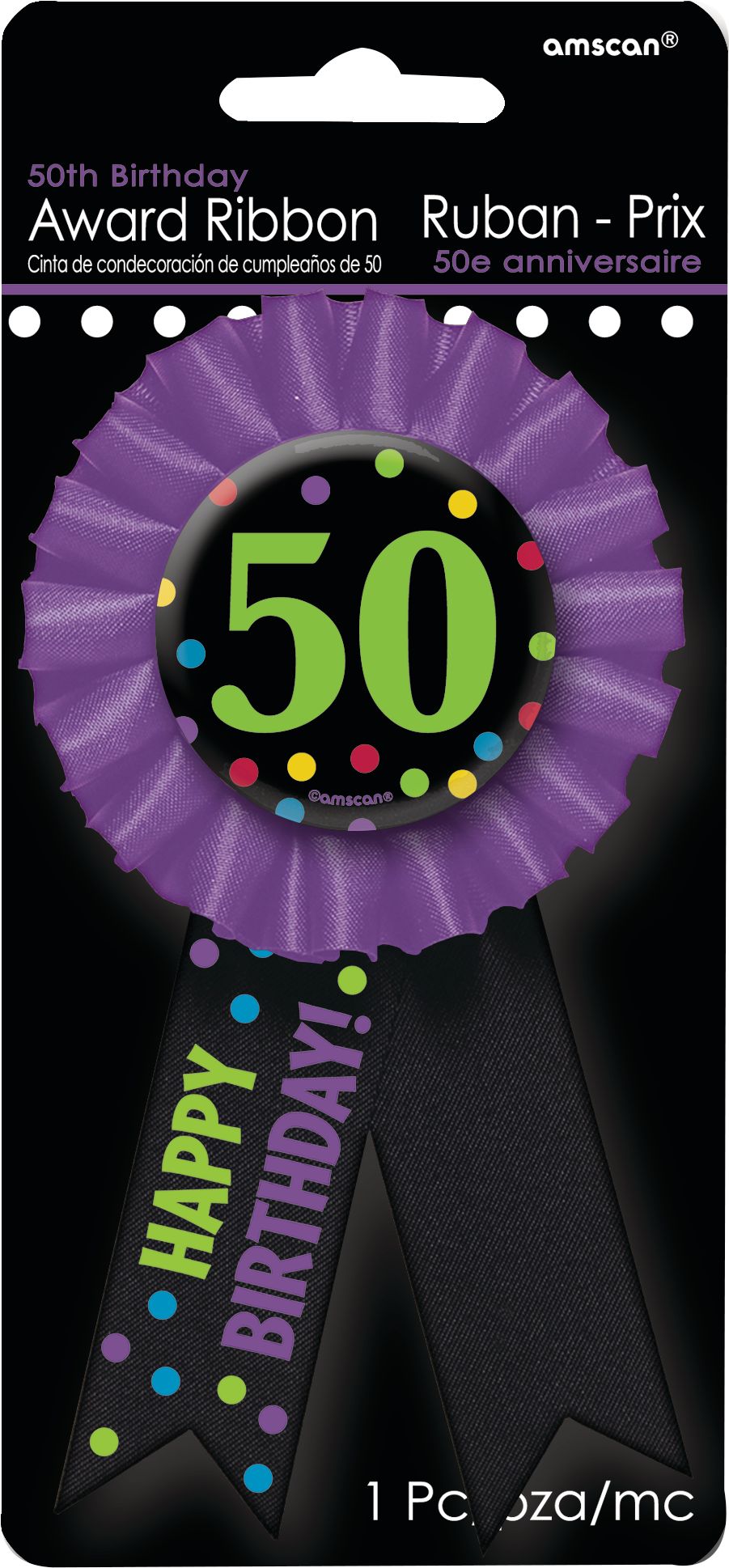 50th Birthday Award Ribbon Front_Flat