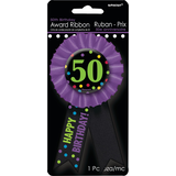 50th Birthday Award Ribbon Front_Flat