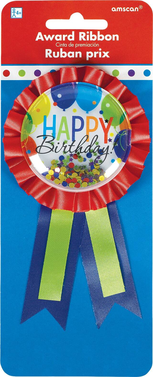 Rainbow Balloon Bash Birthday Award Ribbon Front_Flat