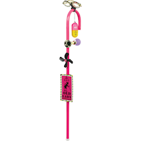 Over the Hill "Old Lady Approaching" Old Lady Novelty Walking Cane, Pink/Black, One Size, Wearable Accessory for Birthdays Front_Angled_Left