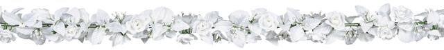 Floral Hanging Garland Banner Decoration, White, 6-ft, for Wedding/Baby Shower/Bridal Shower Front_Flat