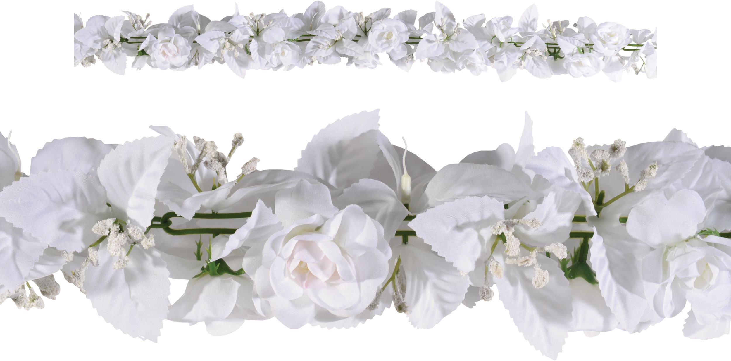 Guirlande de feuilles et de roses blanches Composite_or_Mixed