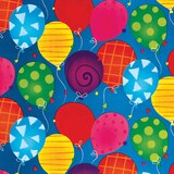 Jumbo Gift Wrapping Paper, Multi-Coloured, Balloons, 16-ft, for Birthday Party Overhead_Flat