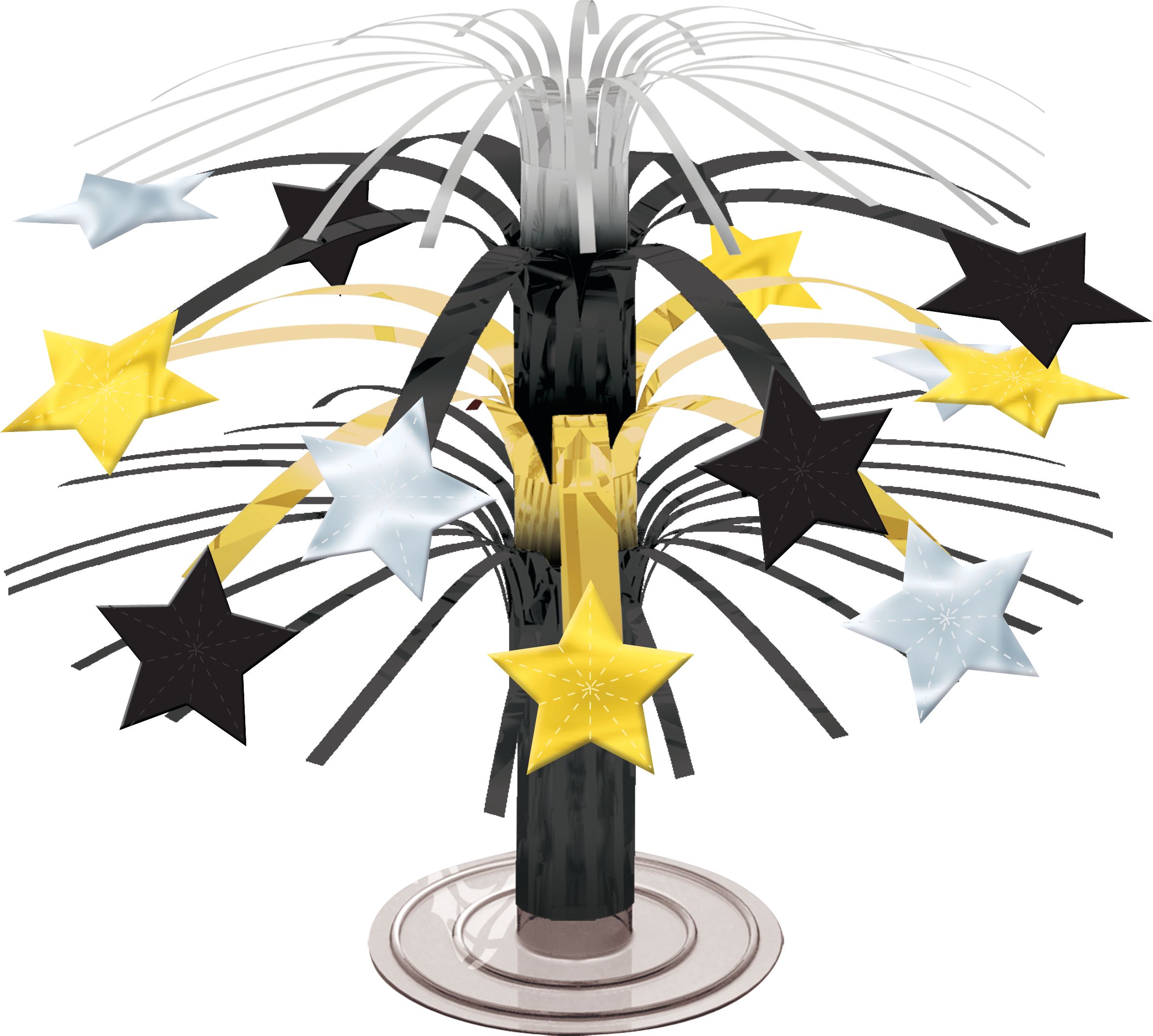 Metallic Stars Cascade Centerpiece Front_Elevated