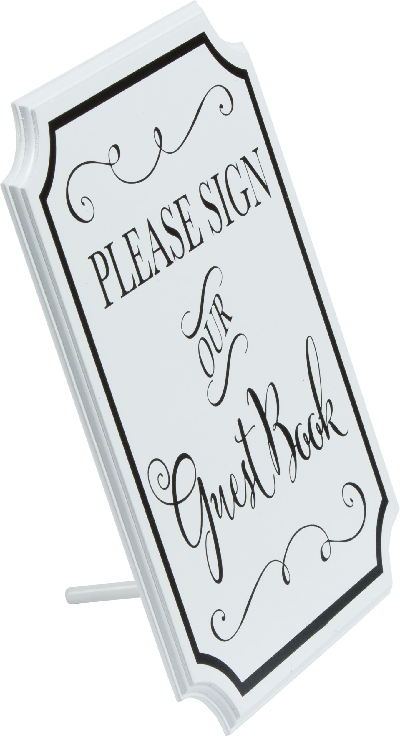 Wedding Guest Book Sign, White Front_Angled_Right