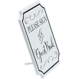 Wedding Guest Book Sign, White Front_Angled_Right
