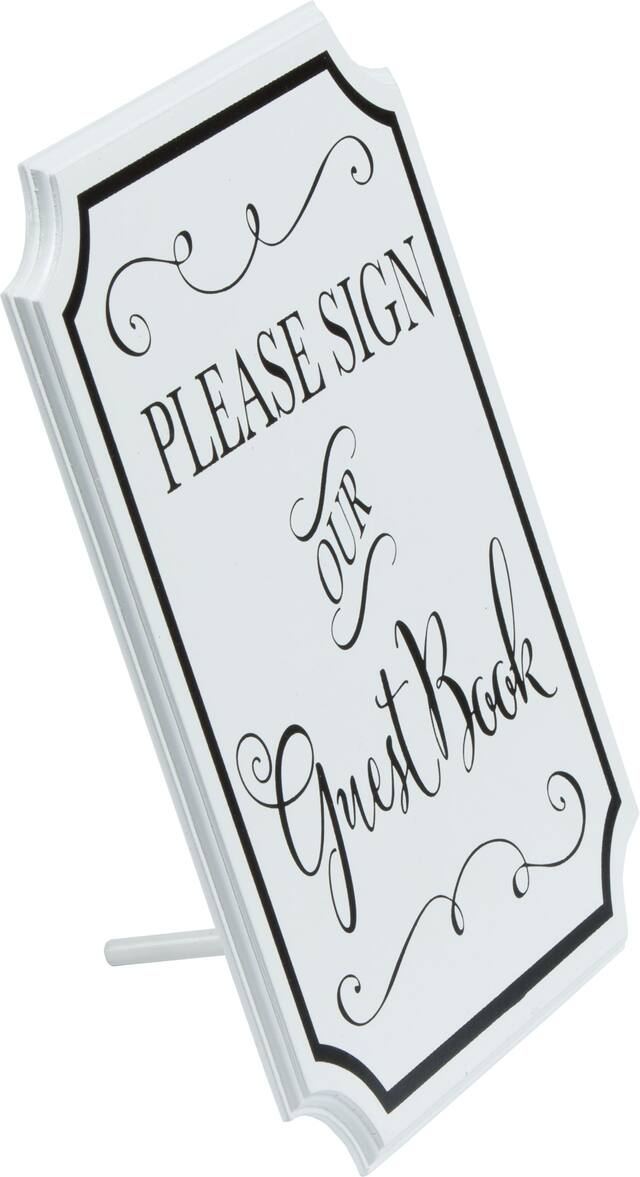 Wedding Guest Book Sign, White Front_Angled_Right